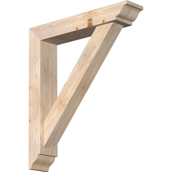 Ekena Millwork Traditional Traditional Smooth Bracket w/ Offset Brace, Douglas Fir, 5 1/2"W x 28"D x 32"H BKT0604X28X32TRA01SDF - main